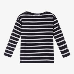 Week-end à la mer-Girls Blue Stripe Cotton Top | Childrensalon Outlet