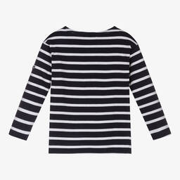 Week-end à la mer-Girls Blue Stripe Cotton Top | Childrensalon Outlet