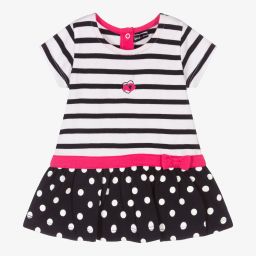 Week-end à la mer-فستان قطن مقلم لون كحلي وأبيض | Childrensalon Outlet