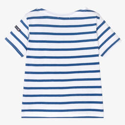 Week-end à la mer-Girls Blue & White Breton Stripe T-Shirt | Childrensalon Outlet