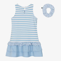Week-end à la mer-Girls Breton Blue Striped Frock | Childrensalon Outlet