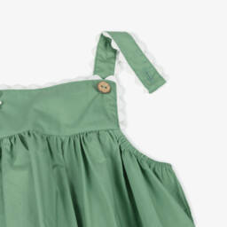 Week-end à la mer-Girls Evergreen Cotton Jumper Dress | Childrensalon Outlet