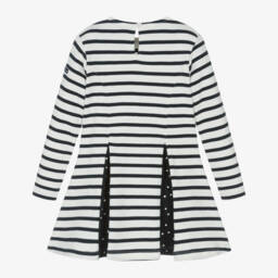 Week-end à la mer-Girls Ivory and Navy Striped Dress | Childrensalon Outlet