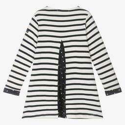 Week-end à la mer-Кремовое хлопковое платье в синюю полоску | Childrensalon Outlet