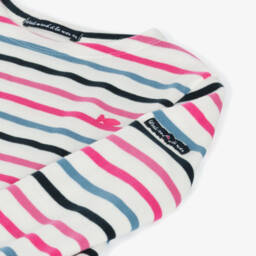 Week-end à la mer-Girls Ivory Multi Stripe Cotton Top | Childrensalon Outlet