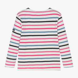Week-end à la mer-Girls Ivory Multi Stripe Cotton Top | Childrensalon Outlet