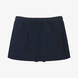 Week-end à la mer-Girls Navy Blue Cotton Skort | Childrensalon Outlet