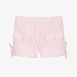 Week-end à la mer-Girls Pale Pink Cotton Shorts  | Childrensalon Outlet