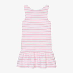 Week-end à la mer-Girls Pink Breton Stripe Cotton Dress | Childrensalon Outlet