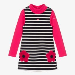 Week-end à la mer-فستان قطن لون كحلي وزهري | Childrensalon Outlet