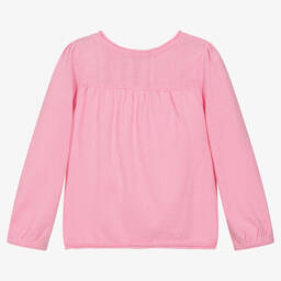 Week-end à la mer-Girls Pink Cotton Knit Cardigan | Childrensalon Outlet