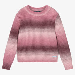 Week-end à la mer-Girls Pink Cotton Ombré Sweater | Childrensalon Outlet