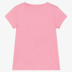 Week-end à la mer-Girls Pink Cotton Sunglasses T-Shirt | Childrensalon Outlet