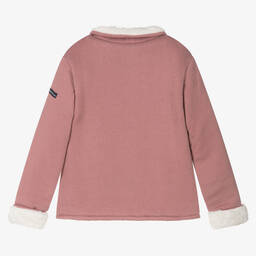 Week-end à la mer-Розовая трикотажная куртка из хлопка для девочек | Childrensalon Outlet