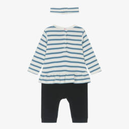 Week-end à la mer-Girls Striped Cotton Babygrow Set | Childrensalon Outlet