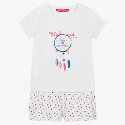 Week-end à la mer-Girls White Cotton Dream Catcher Pyjamas | Childrensalon Outlet