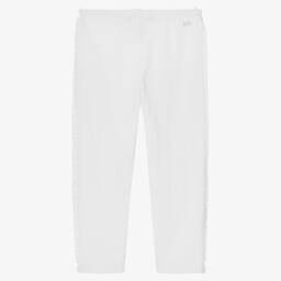 Week-end à la mer-Girls White Cotton Frill Leggings | Childrensalon Outlet