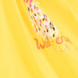 Week-end à la mer-Girls Yellow Cotton T-Shirt | Childrensalon Outlet