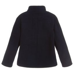 Week-end à la mer-Navy Blue Fleece Zip-Up Top | Childrensalon Outlet
