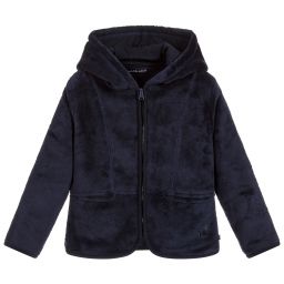 Week-end à la mer-Navy Blue Fleece Zip-Up Top | Childrensalon Outlet