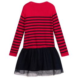 Week-end à la mer-فستان قطن وتول لون زهري وكحلي | Childrensalon Outlet