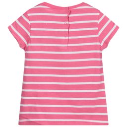 Week-end à la mer-Pink & White Striped T-Shirt | Childrensalon Outlet