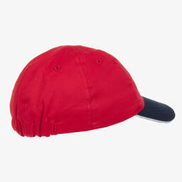 Week-end à la mer-Red & Blue Cotton Logo Cap | Childrensalon Outlet