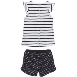 Week-end à la mer-Striped Top & Blue Shorts Set | Childrensalon Outlet