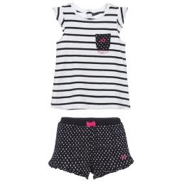 Week-end à la mer-Striped Top & Blue Shorts Set | Childrensalon Outlet
