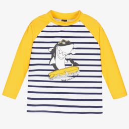 Week-end à la mer-توب واقي من الشمس لون كحلي وأبيض للأولاد (UPF50+) | Childrensalon Outlet