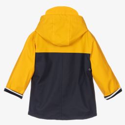 Week-end à la mer-معطف واقي من المطر بهودي لون أصفر وكحلي للأطفال | Childrensalon Outlet
