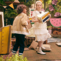 Young Soles-بوت بروغ جلد صناعي لون فضّي | Childrensalon Outlet