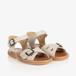 Young Soles-Girls Creamy Leather Strap Sandals | Childrensalon Outlet