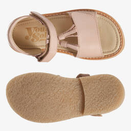 Young Soles-Pink 'Flo' Leather Sandals | Childrensalon Outlet