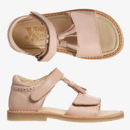 Young Soles-Pink 'Flo' Leather Sandals | Childrensalon Outlet