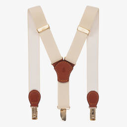 Zaccone-Бежевые подтяжки из хлопка и кожи | Childrensalon Outlet