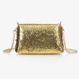 Zaccone-حقيبة كتف لون ذهبي برًاق (14 سم) | Childrensalon Outlet