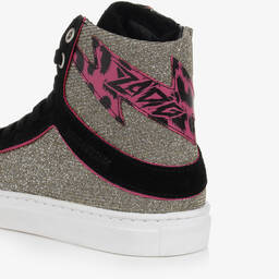 Zadig&Voltaire-Высокие черные кроссовки с леопардовым принтом | Childrensalon Outlet