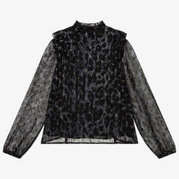 Zadig&Voltaire-Black Leopard Print Blouse  | Childrensalon Outlet