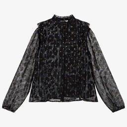 Zadig&Voltaire-Black Leopard Print Blouse  | Childrensalon Outlet