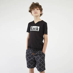 Zadig&Voltaire-Black Logo Print Swim Shorts | Childrensalon Outlet