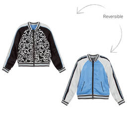Zadig&Voltaire-جاكيت بومبر بوجهين لون أزرق و اسود للبنات | Childrensalon Outlet
