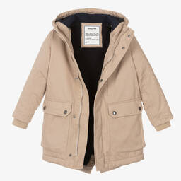 Zadig&Voltaire-Boys Beige Cotton Hooded Parka Coat | Childrensalon Outlet