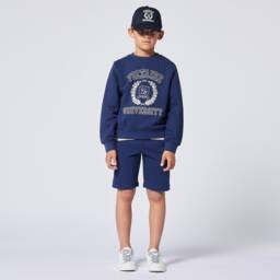 Zadig&Voltaire-سويت شيرت كلاسيكي أزرق قطني للأولاد | Childrensalon Outlet