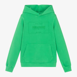 Zadig&Voltaire-Boys Green Cotton Hoodie | Childrensalon Outlet