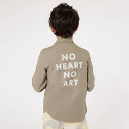 Zadig&Voltaire-Boys Green Cotton Utility Shirt | Childrensalon Outlet