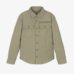 Zadig&Voltaire-Boys Green Cotton Utility Shirt | Childrensalon Outlet