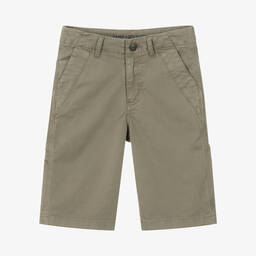 Zadig&Voltaire-Boys Khaki Green Cotton Cargo Shorts | Childrensalon Outlet