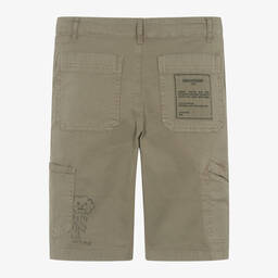 Zadig&Voltaire-Boys Khaki Green Cotton Twill Shorts | Childrensalon Outlet