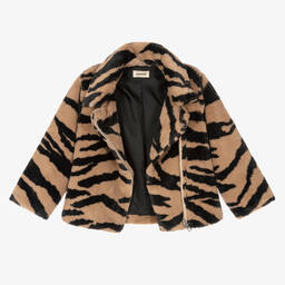 Zadig&Voltaire-Brown Zebra Faux Fur Jacket | Childrensalon Outlet